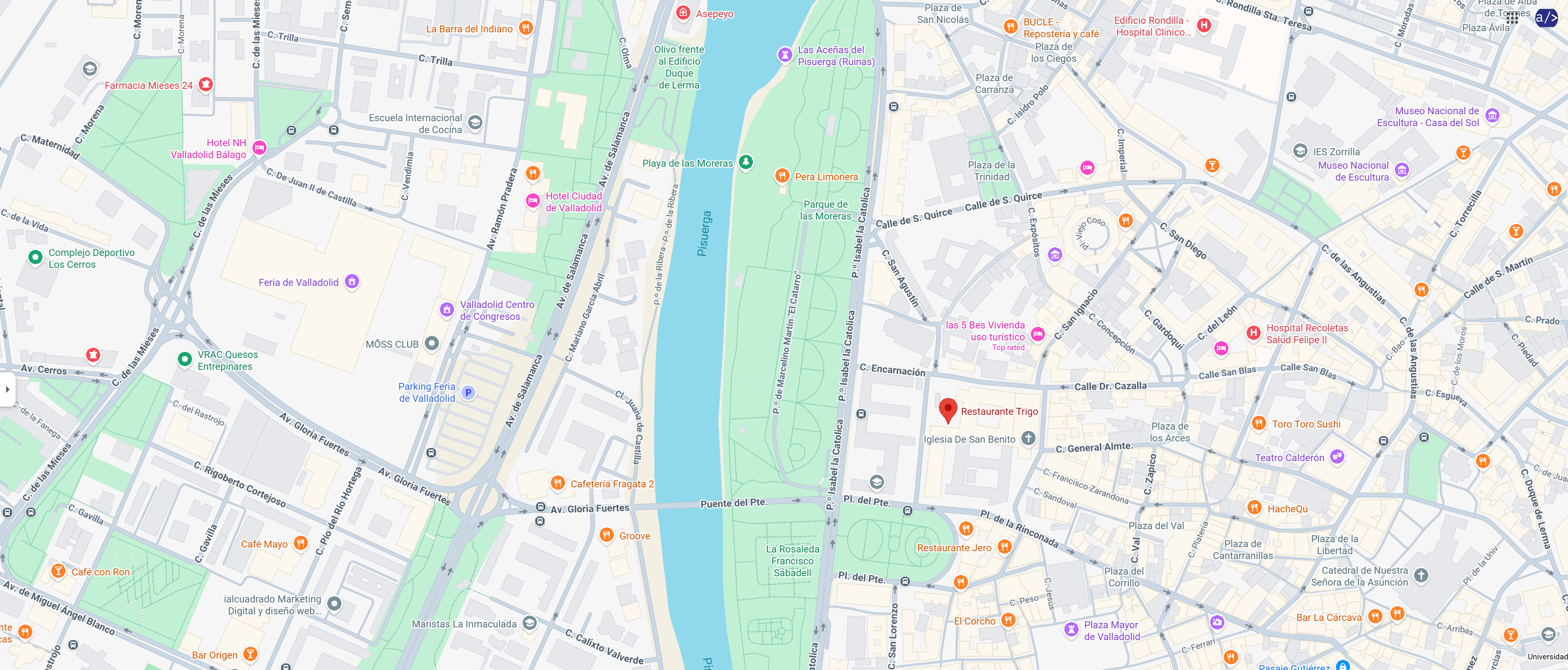 Mapa de ubicación de Restaurante Trigo en Valladolid